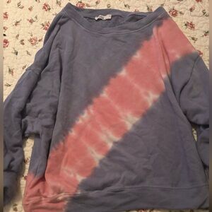 TALULAH Pastel Tie-Dye Sweater in Blue and Pink
